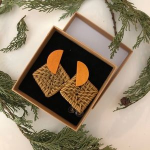 Y&M Jewelry Rattan Statement Earrings Handmade